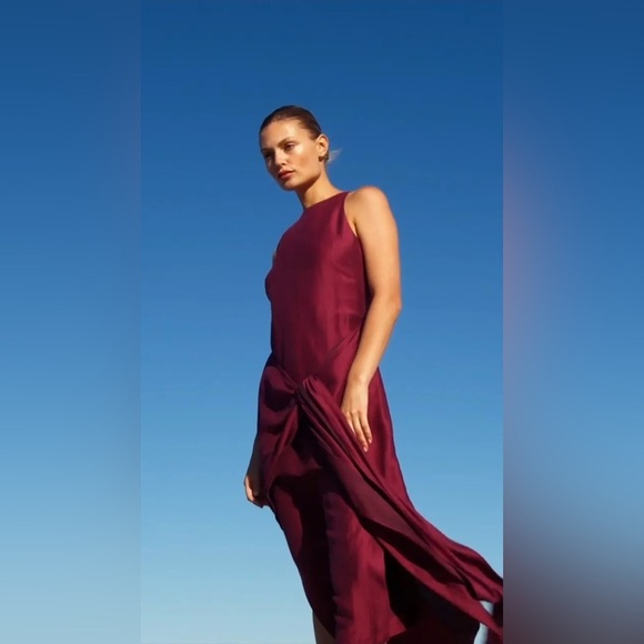 Bondi Born Lanai Eco Linen-Blend Wrap Tie Dress 🥀 - Picture 6 of 13